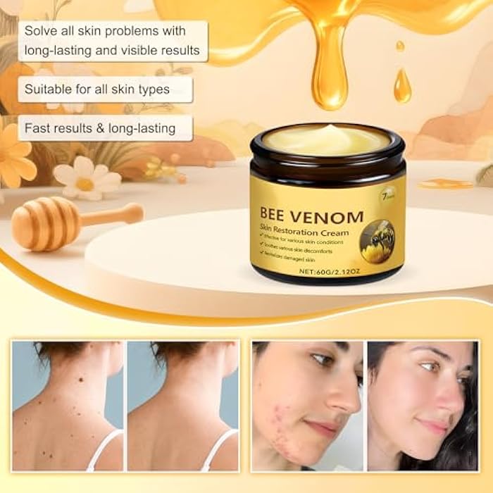 KLIFE Bee Venom Skin Restoration Cream, Professional Bee Venom Cream, Reducing The Appearance Of Blemishes, Wrinkles And Fine Lines, Natural Moisturizer for All Skin Types (2Pcs) - Image 2