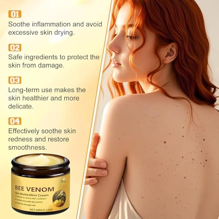 KLIFE Bee Venom Skin Restoration Cream, Professional Bee Venom Cream, Reducing The Appearance Of Blemishes, Wrinkles And Fine Lines, Natural Moisturizer for All Skin Types (2Pcs) - Image 5
