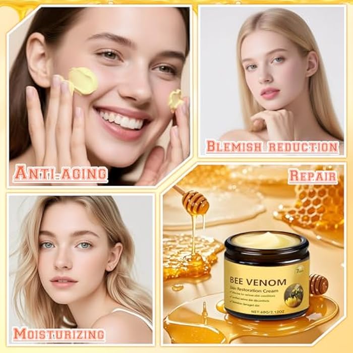 KLIFE Bee Venom Skin Restoration Cream, Professional Bee Venom Cream, Reducing The Appearance Of Blemishes, Wrinkles And Fine Lines, Natural Moisturizer for All Skin Types (2Pcs) - Image 4