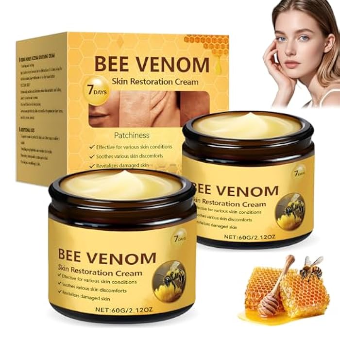 KLIFE Bee Venom Skin Restoration Cream, Professional Bee Venom Cream, Reducing The Appearance Of Blemishes, Wrinkles And Fine Lines, Natural Moisturizer for All Skin Types (2Pcs) - Image 1