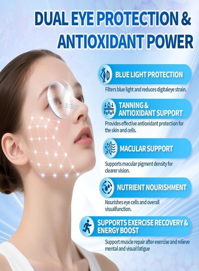 عش الآن مكمل غذائي VivoNu 14 في 1 يحتوي على 24 ملغ من أستازانتين و40 ملغ من لوتين مع زياكسانثين، يكفي لمدة 6 أشهر، مصدره الطحالب الدقيقة الطازجة، خالٍ من الغلوتين وغير معدل وراثيًا، يدعم صحة العين والبشرة، مضاد للأكسدة، 180 كبسولة هلامية، كيس واحد - Image 2