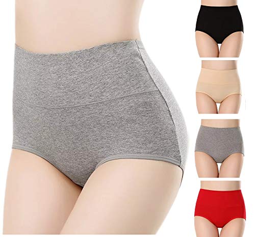 PLUMBURY Women Cotton Full Coverage High Waist|High Rise Panty, Size M-XXL (Pack of 4 Panty) - Image 1