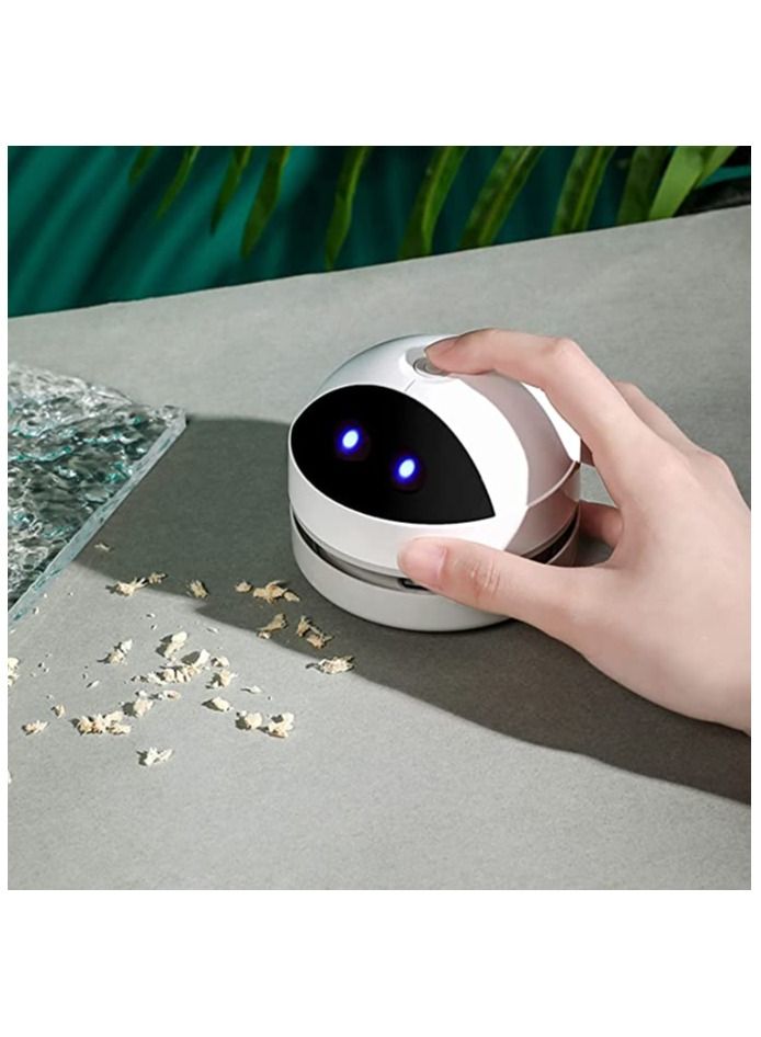 SYOSI مكنسة كهربائية صغيرة لسطح المكتب، مكنسة كهربائية صغيرة محمولة بمنفذ USB، تلتقط بهدوء الأشياء الصغيرة، ممحاة الفتات، فتات الشعر، رقائق للمنزل والمكتب والمطبخ ولوحة مفاتيح البيانو - Image 4