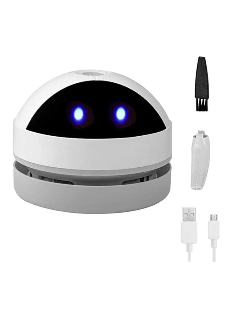 SYOSI مكنسة كهربائية صغيرة لسطح المكتب، مكنسة كهربائية صغيرة محمولة بمنفذ USB، تلتقط بهدوء الأشياء الصغيرة، ممحاة الفتات، فتات الشعر، رقائق للمنزل والمكتب والمطبخ ولوحة مفاتيح البيانو - Image 1