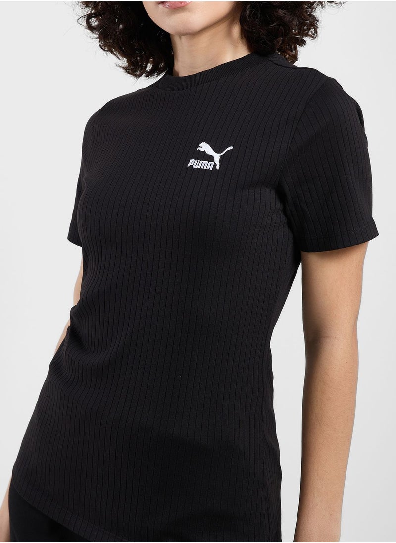 PUMA - Classics Ribbed Slim T-Shirt - Image 1
