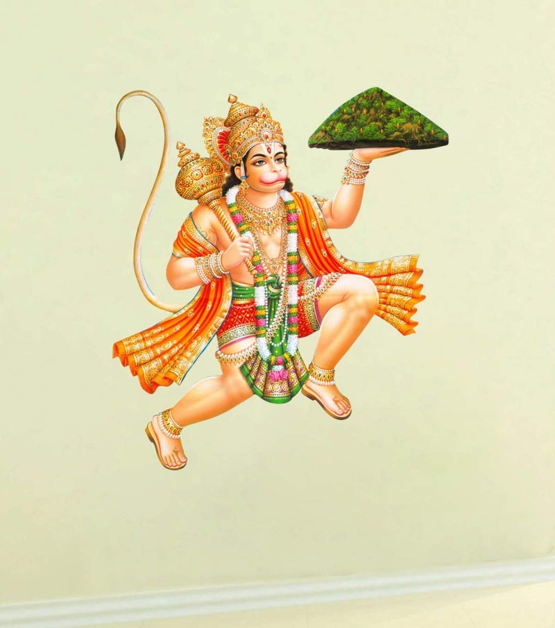 Decor Villa PVC Vinyl Hanuman 3D Wall Sticker JUST Peel Stick New Modern Art Trendy Wall Stickers for Home Decoration Living RoomOffice Bedroom etc Size 58 CM X 50 CM Multicolor