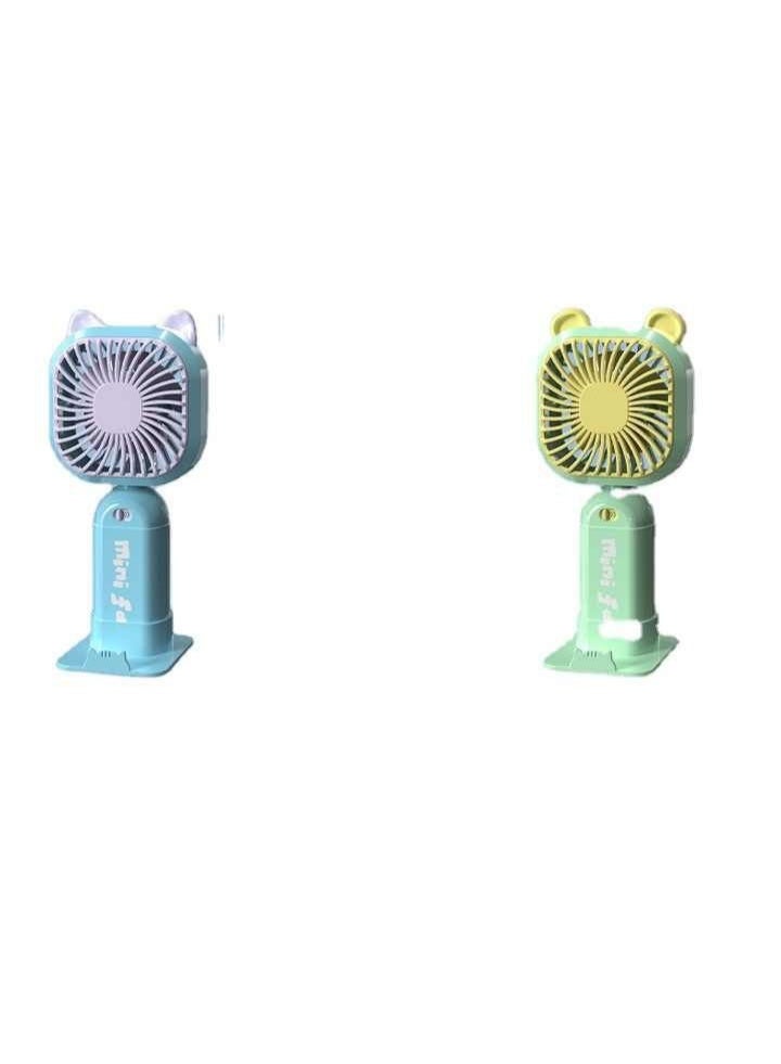 مروحة يدوية صغيرة | مروحة مكتب USB | مروحة يدوية صغيرة محمولة | مروحة كهربائية صغيرة، مروحة صغيرة، مروحة USB قابلة للطي، محمولة - Image 2