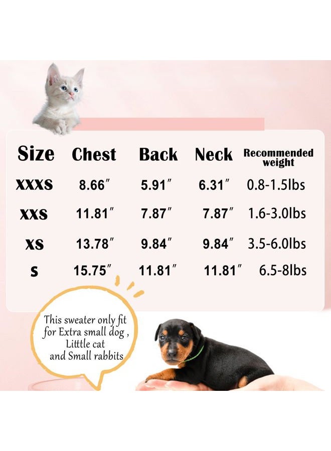 2 Pack Dog Sweaters for Small Dogs Girl Boy Winter Fleece Dogs Clothes Cute Warm Puppy Sweater Chihuahua Teacup Dog Clothes Pet Outfit Pink Blue (Purple, X-Small(for 3.5-6lb)) - Image 3