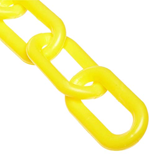 Mr. Chain Heavy Duty Plastic Barrier Chain, Yellow, 2-Inch Link Diameter, 50-Foot Length (51002-50) - Image 1