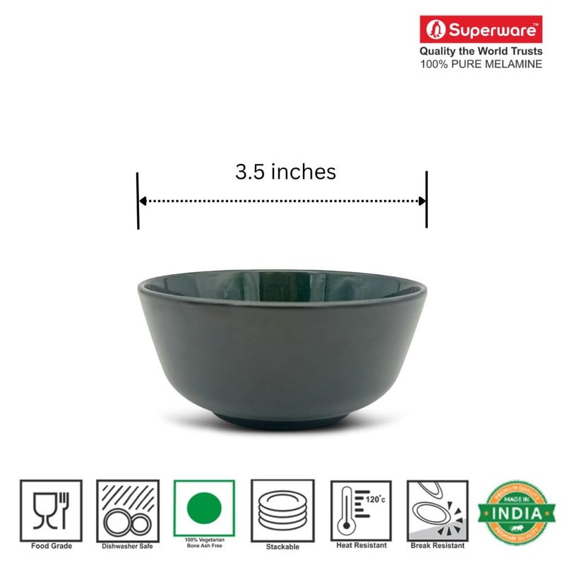 Superware | Pure Melamine | Katori Set - Emerald 3.5” (6 nos.) | Stain Free, Glazed Finish - Image 2