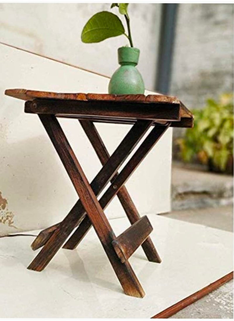 Bros Moon Bros Moon Kraft Wooden Kids Favourite Tiny 10 Inches Folding Stool for Coffee Table and Living Room Side Table Stool in Living Room 10 Inches Brown 