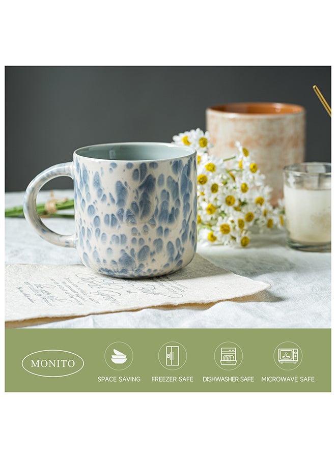 MONITO 4 Piece Set Ceramic Coffee Mugs, 12oz, Modern Design with Handle for Tea, Latte, Cappuccino, Milk - Multicolor  - Image 3