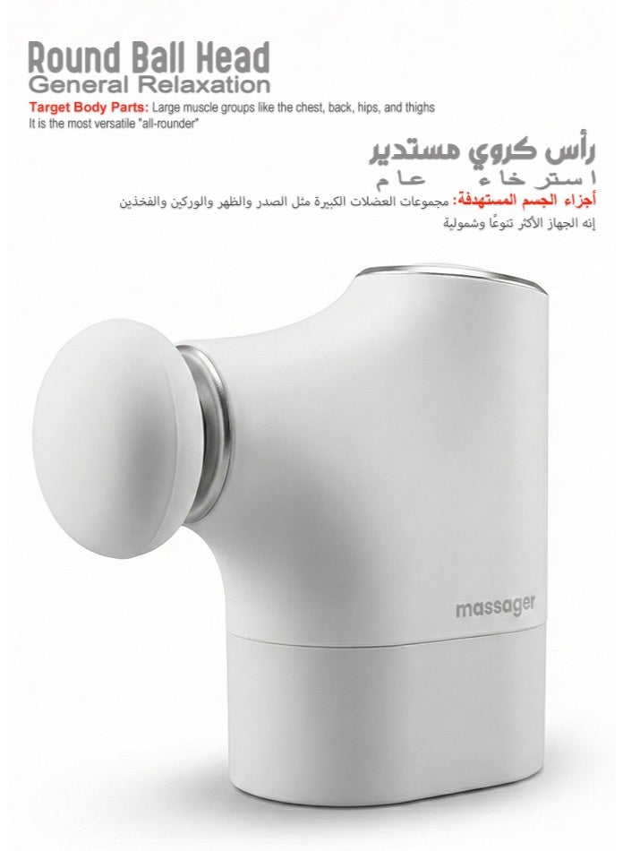 صوت واضح مسدس تدليك صغير ٨٠٧ | مسدس تدليك محمول للأنسجة العميقة وجهاز تدليك يدوي بالقرع | ٥ أوضاع سرعة ١٢٠٠-٣٢٠٠ دورة في الدقيقة، بطارية قابلة للشحن ٦٥٠ مللي أمبير | جهاز تدليك للجسم والعضلات للرياضيين والظهر والرقبة - Image 2
