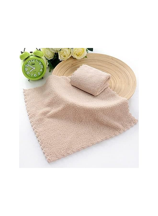 The Bros Ultra Soft Premium Washcloths Set - 12 x 12 inches - 24 Pack - Quick Drying - Highly Absorbent Coral Velvet Bathroom (Khaki, 12 x 12 Inch) - Image 2
