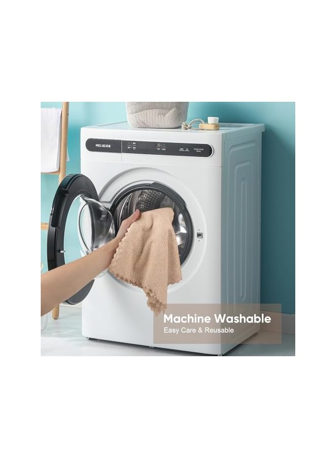 The Bros Ultra Soft Premium Washcloths Set - 12 x 12 inches - 24 Pack - Quick Drying - Highly Absorbent Coral Velvet Bathroom (Khaki, 12 x 12 Inch) - Image 5