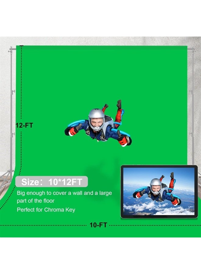 Aimosen 12 X 10 FT Large Green Screen Backdrop for Photography, GreenScreen Background for Zoom Meeting, Polyester Cloth Fabric Curtain, Chromakey Video Photoshoot Studio Gaming YouTube Conference Streaming - Image 2