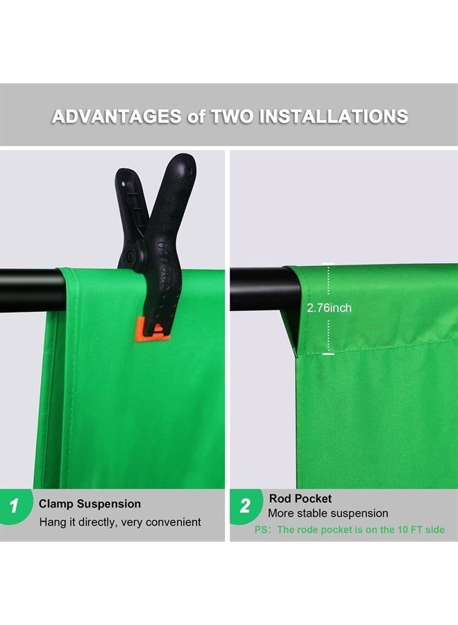 Aimosen 12 X 10 FT Large Green Screen Backdrop for Photography, GreenScreen Background for Zoom Meeting, Polyester Cloth Fabric Curtain, Chromakey Video Photoshoot Studio Gaming YouTube Conference Streaming - Image 4