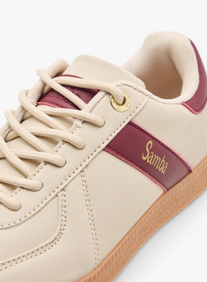 SAMBA Womens' Panelled Lace-Up Sneakers - Image 4