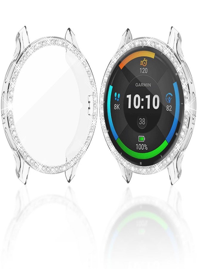 RICHONE [2 Pack] RICHONE Bling Cases Compatible with Garmin Venu 3 Watch, Soft TPU Diamonds Glitter Clear Screen Protector for Venu 3 45mm, Smartwatch Face Covers Frame Bezel Bumper Accessories Transparent - Image 1
