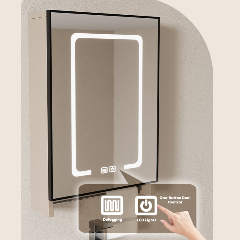 Sharpdo LED Bathroom Mirror with Light, Anti-fog - Wall-mounted Shaving Mirror with Touch Sensor, Waterproof Smart LED Vanity Mirror 50 x 60 x 10 CM - Image 4