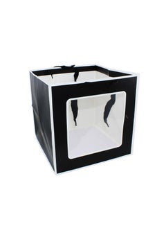 Paper Gift Bag W/Window 30x30x30Cm.Black Color