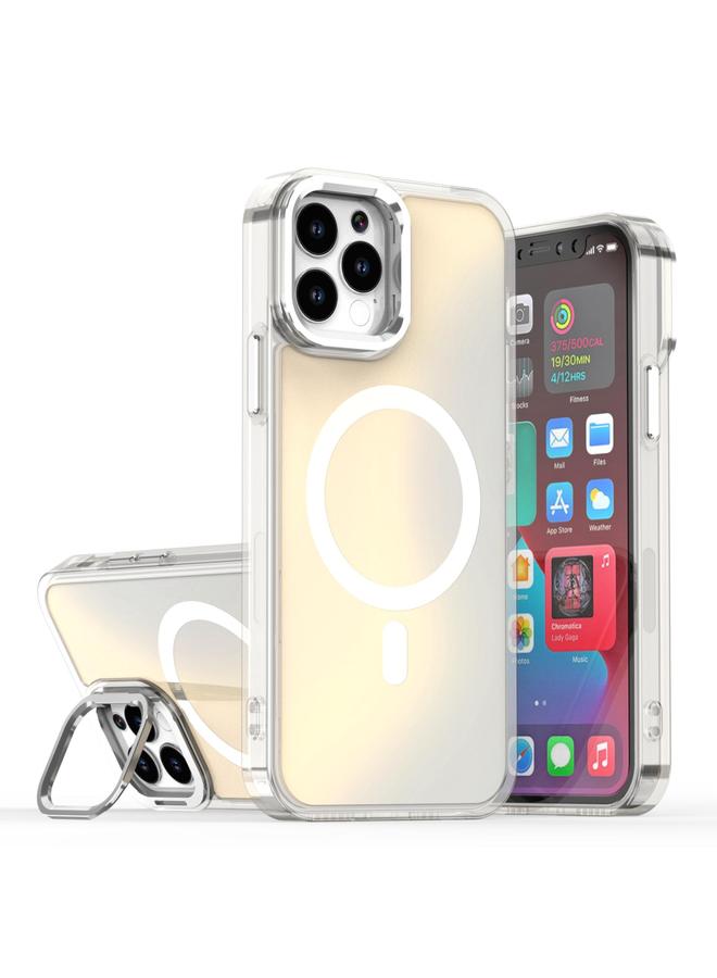 S-TOP Case For iPhone 12 / 12 Pro Plating Gradient Discolor MagSafe Phone Case with Holder - Image 1