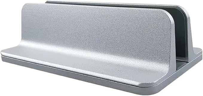 Silver Adjustable Vertical Laptop Stand Portable Aluminum Base Stand - Image 1