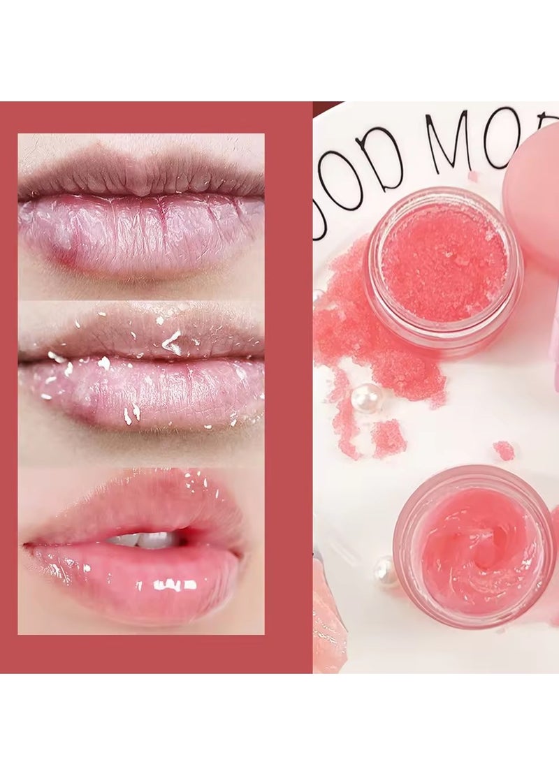 Generic Korean Lip Care 4 in 1 Set Contains Overnight Moisturizing Lip Balm, Double Sided Silicone Brush, Watermelon Sugar Lip Exfoliating Scrub, And Hydrating Collagen Jelly Sheet Lip Mask For Full, Soft, Lu  - Image 3