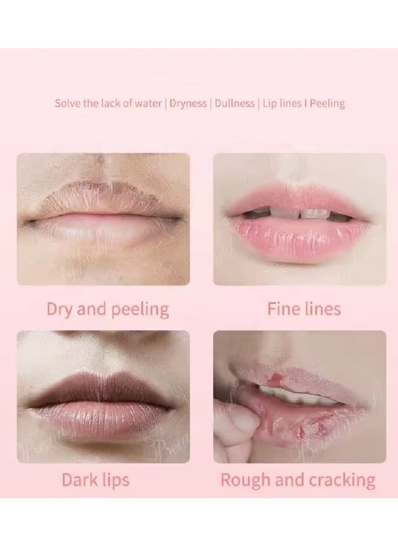 Generic Korean Lip Care 4 in 1 Set Contains Overnight Moisturizing Lip Balm, Double Sided Silicone Brush, Watermelon Sugar Lip Exfoliating Scrub, And Hydrating Collagen Jelly Sheet Lip Mask For Full, Soft, Lu  - Image 4