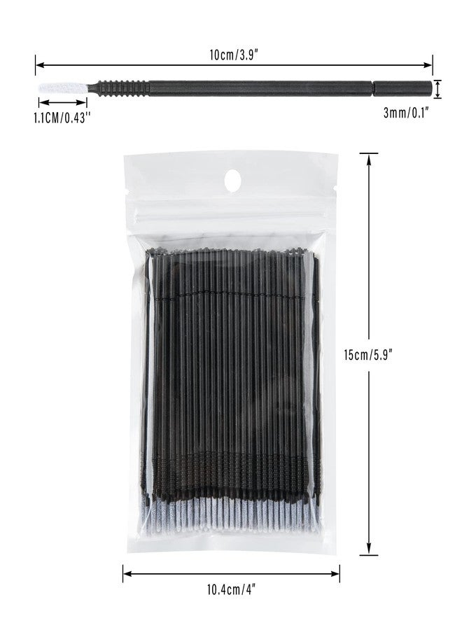 G2PLUS 400PCS Micro Cotton Swabs, High-end Microswabs for Eyelash Extensions, Micro Applicator Brush for Makeup and Personal Care (Black) - Image 2