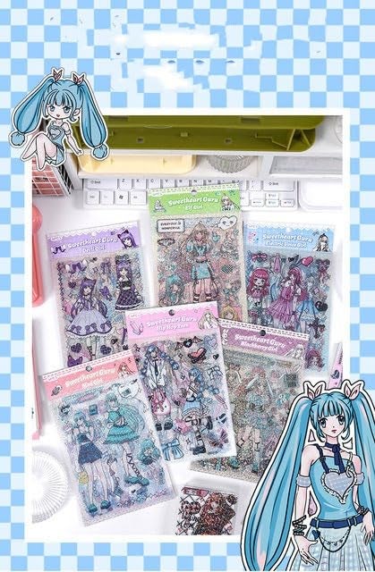 DEOXY Pack of 6 Original Punk Girl Laser Self Adhesive Creative Cartoon Seal Stickers DIY Goka Mobile Phone Tablet Waterproof Material 3D Envelope Seal Paper Sticker Decorations (DX-0019) 10 cm - Image 2