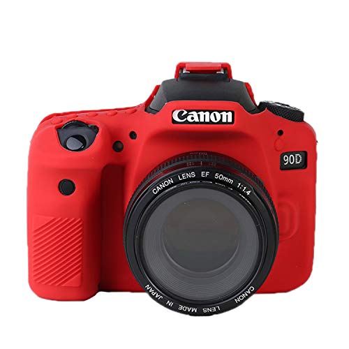 TUYUNG 90D Silicone Case, TUYUNG Camera Housing Case Protective Cover Shell, Compatible with Canon EOS 90D Cameras, Red - Image 1