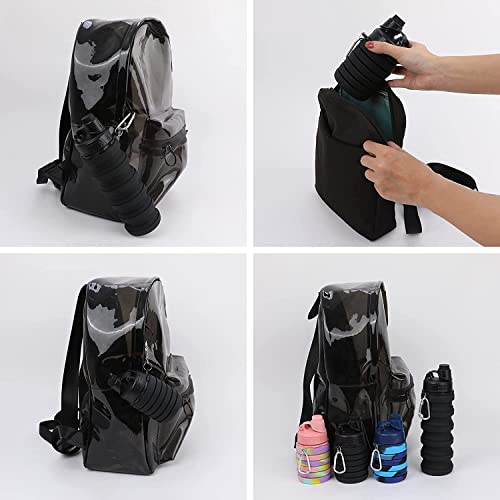 Kiditos Expandable Silicone Sipper Water Bottle For Kids For Sports, Trekking, Cycling, Gym, School Water Bottle With Snap Hook, Grey (Pack Of 1 Unit), 500 milliliter - Image 5
