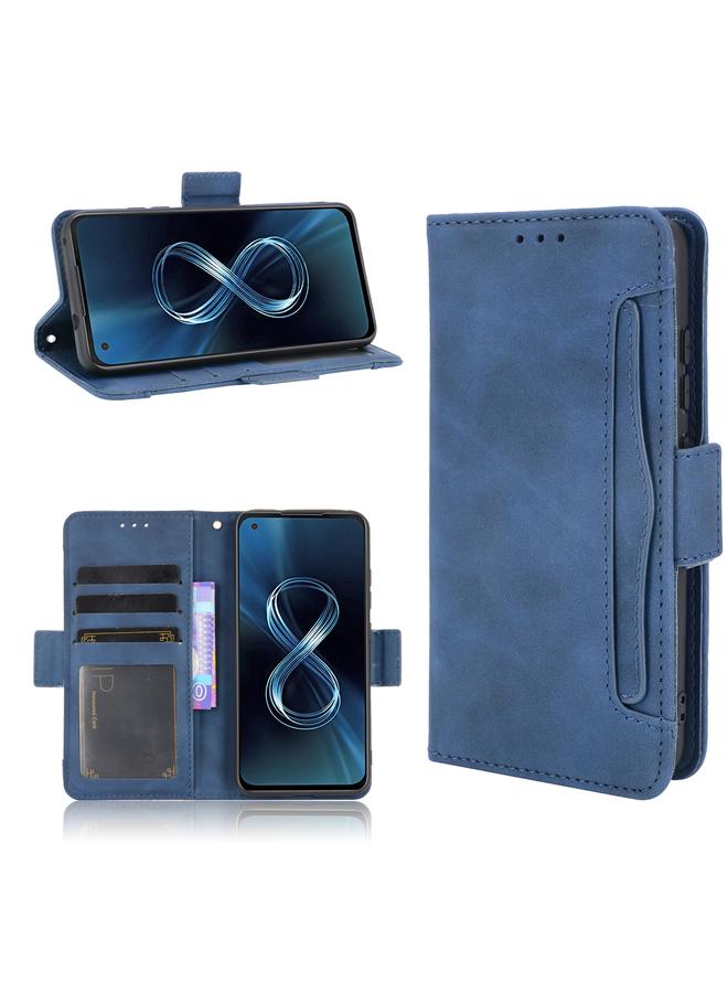 The Bros حافظة لهاتف أسوس زينفون 8 ZS590KS بتصميم جلد العجل مع حامل وفتحات بطاقات وإطار صور - Image 1