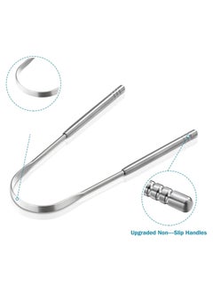 Halamine Tongue Scraper, Portable Stainless Steel Tongue Cleaner 1pcs for Adults and Kids, Professional Tongue Brush for Oral Care, Improve Bad Breath and Fresh Breath with Ergonomic Design for Hygiene  - Image 5