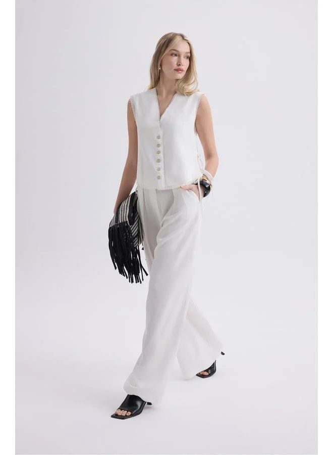 Bohemai  Shonas Lace-up Detail Beige Vest Pants Set. for Women | Best Price UAE
