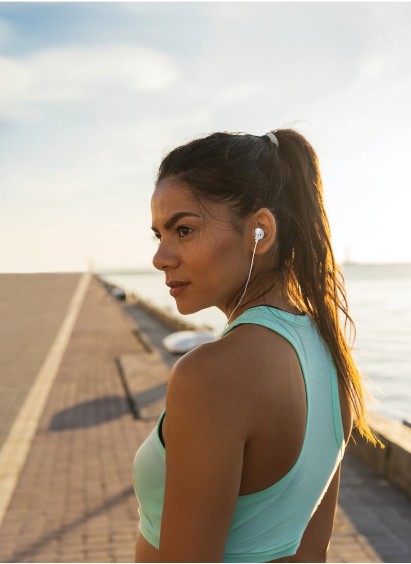 GREEN LION Wired Earphone Stereo X90 with Type-C Connector 1.2m and Built-In Microphone / Comfortable To Wear / Hands-Free Calls / Music / Volume Control / Voice Assistant / High Quality Sound - White  - Image 2