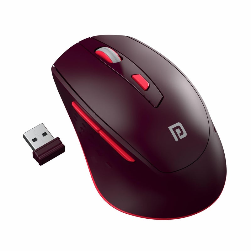 Portronics فأرة تواد 32 اللاسلكية مع 6 أزرار، اتصال 2.4 جيجاهرتز، نطاق عمل 10م، تصميم مريح، DPI بصري قابل للتعديل، توفير الطاقة التلقائي، للابتوب والكمبيوتر الشخصي (أحمر) - Image 1