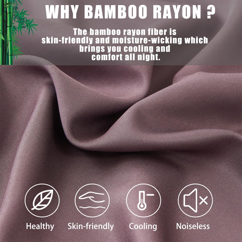TELUS Body Cooling Pillow Cases Cover, Bamboo Rayon Body Pillowcases with Zipper Closure, Cool & Breathable Pillow Case for Hot Sleepers and Night Sweats, 20x54 inches, Greish Purple - Image 3