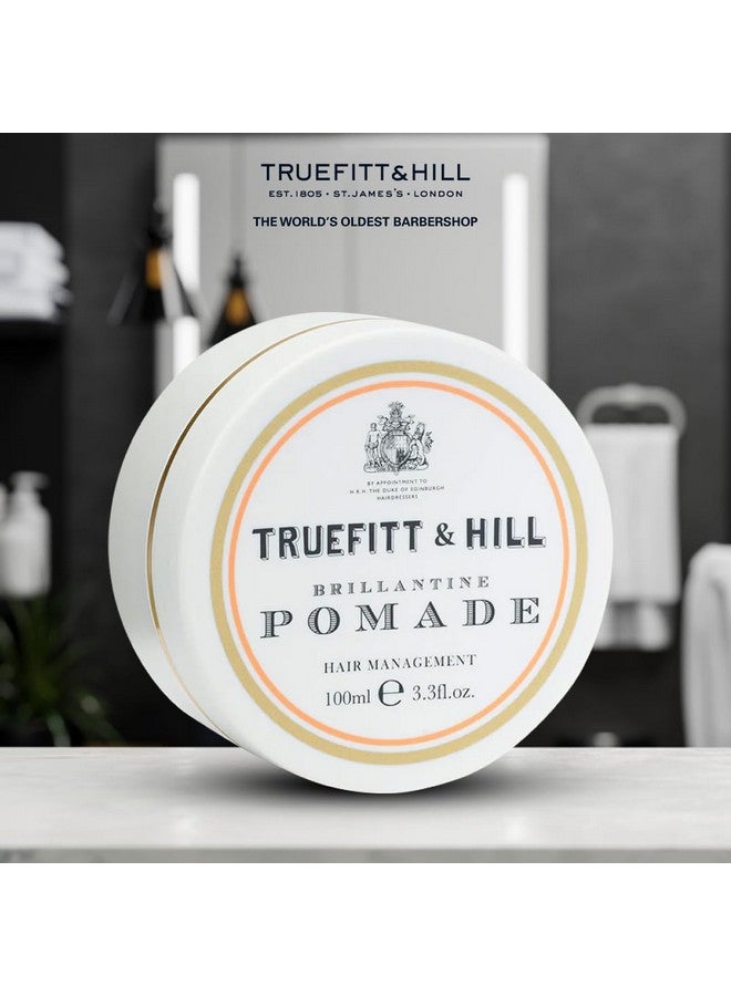 Truefitt & Hill Hair Styling Brilliantine Pomade | 100gm | Best for Small to Medium Hair |Medium Hold| Shine |Restylable | Easy Wash Off | Hair Styling Pomade|Hair Styling For Men|Safe For Daily Use|Non Greasy|Non Oily Look|Wheat Protein & Limonene - Image 2