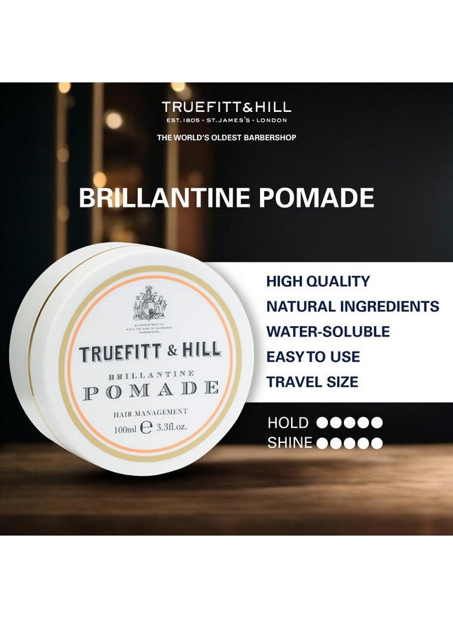 Truefitt & Hill Hair Styling Brilliantine Pomade | 100gm | Best for Small to Medium Hair |Medium Hold| Shine |Restylable | Easy Wash Off | Hair Styling Pomade|Hair Styling For Men|Safe For Daily Use|Non Greasy|Non Oily Look|Wheat Protein & Limonene - Image 3