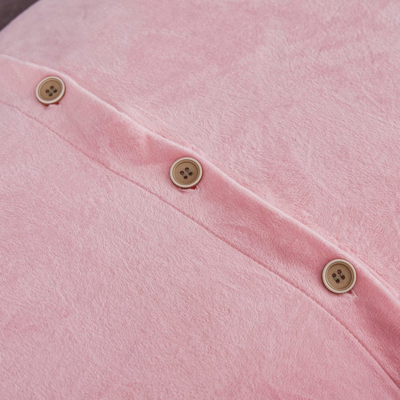 WERDIM WERDIM Shaggy Fluffy Faux Fur Pillowcases 2 Pack Button Closure Velvet Pillow Shams King Size (Pink  20 X 36 Inches)  - Image 5