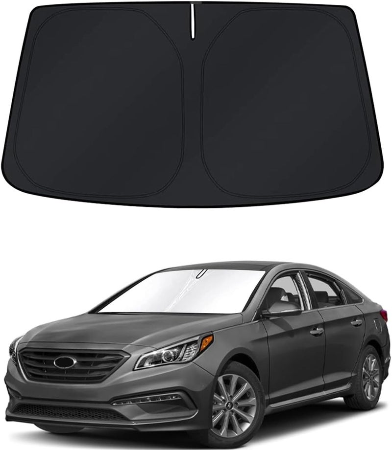 Bestview Windshield Sun Shade for 2015-2019 Hyundai Sonata Sedan, Front Window Sunshade Sun Visor Protector Block UV Rays Heat, Foldable 3 Layers 210T Material - Image 1