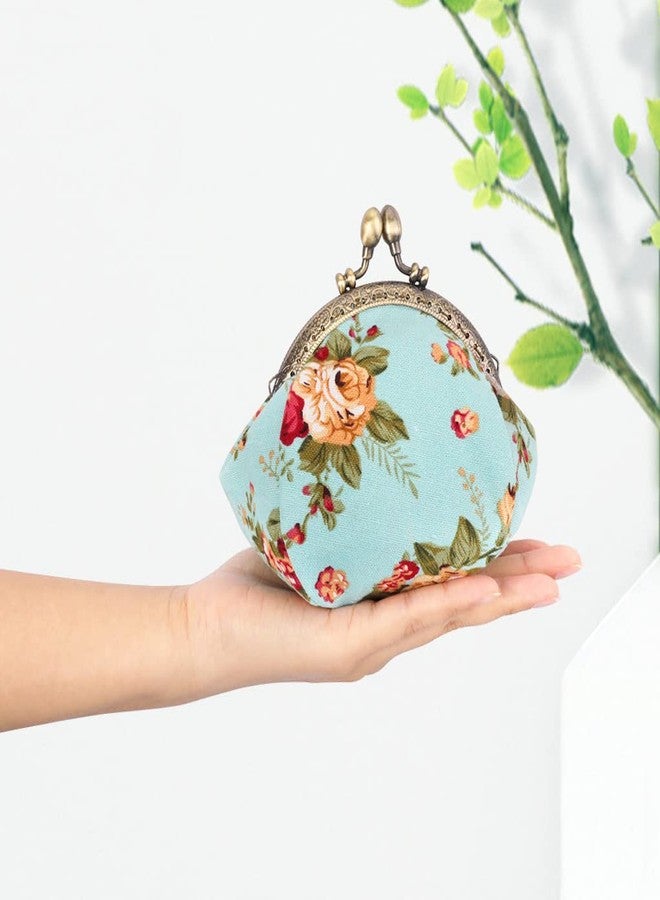 Oyachic Floral Coin Purse,Cute Flower Change Purse,Vintage Wallet with Clasp,Coin Holder Pouch for Woman Girls - Image 4