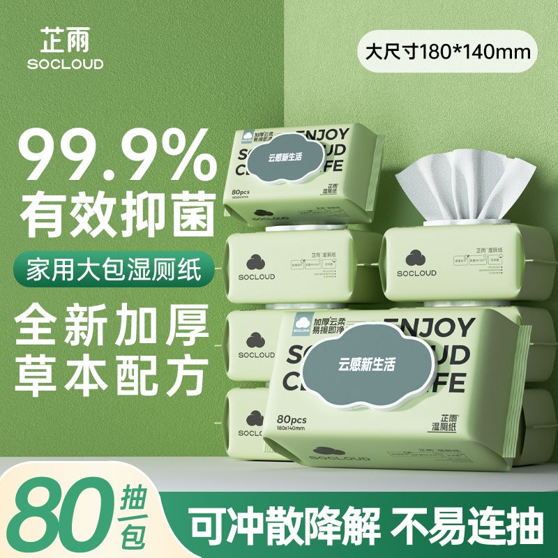 Zhiyu Wet Toilet Paper 80 Sheets Household Flushable Cleaning Wet Wipes Toilet Wipes For Wiping Butt Cleaning Wet Tissues Thickened - Image 2