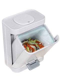 White & Gray - Pedal Trash Can