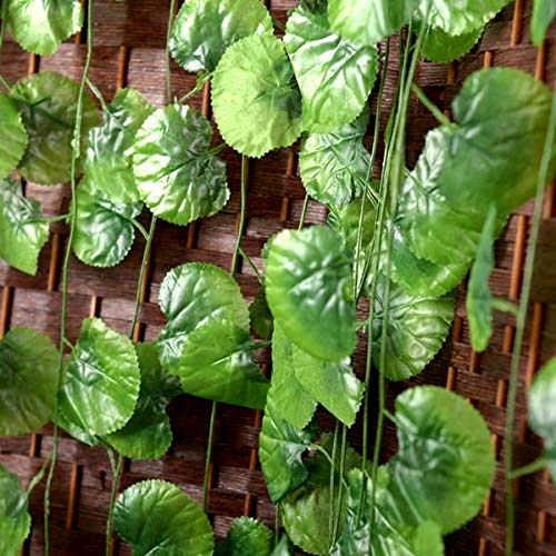 Deehome Artificial Ivy Garlands Round Leafs Creepers (6 Strings) Silk Greenery Hanging Vines Garlands Creeper Leaves for Decoration (6 Strings, 6 Foot Each). - Image 3