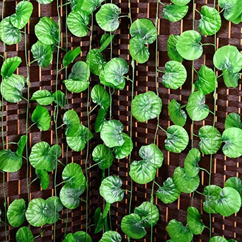 Deehome Artificial Ivy Garlands Round Leafs Creepers (6 Strings) Silk Greenery Hanging Vines Garlands Creeper Leaves for Decoration (6 Strings, 6 Foot Each). - Image 4