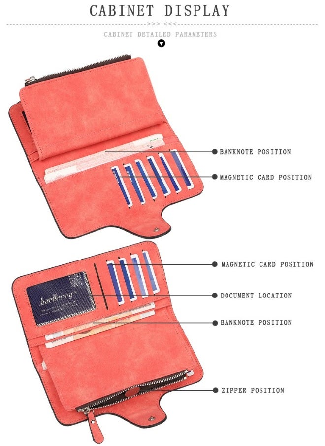 baellerry Women's Purse Long Multi-card Women's Advanced Purse Fashion Triple Fold Vertical Handbag  - Image 4