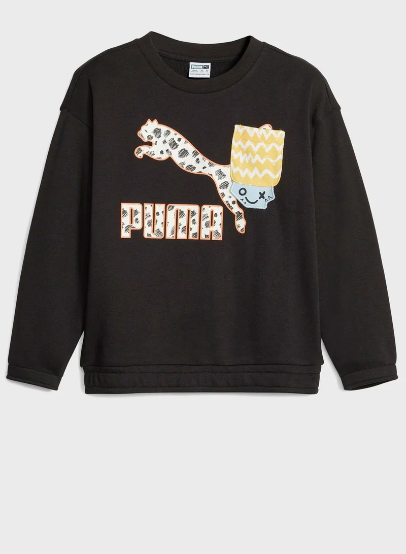 PUMA Kids Classics Mix Match Crew Tr Sweatshirt
